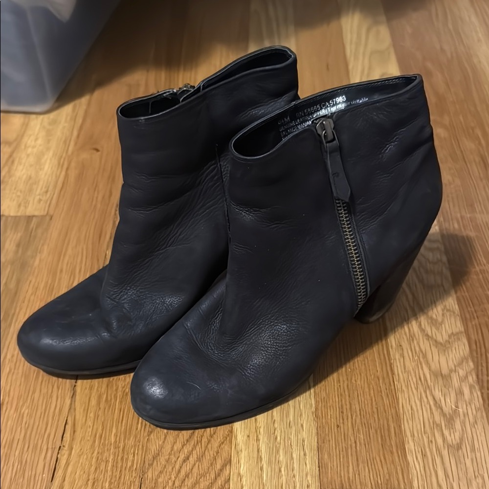 Black Leather Ankle Boots